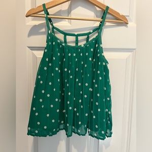 Abercrombie Kids Kelly green with whit polka dot print.  Size girls 13/14